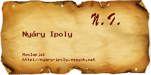 Nyáry Ipoly névjegykártya